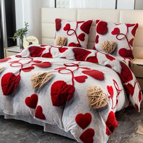 Mikroplüss ágyneműhuzat VELHEART piros Ágyneműhuzat mérete: 70 x 80 cm | 140 x 200 cm