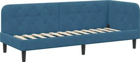 vidaXL Sarokágy keret fejtámlával Kék 80 x 200 cm Bársony