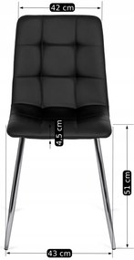 Fekete Eco-bőr Étkezőszék ENZO