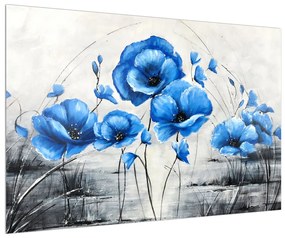 Kék pipacsok képe (90x60 cm)