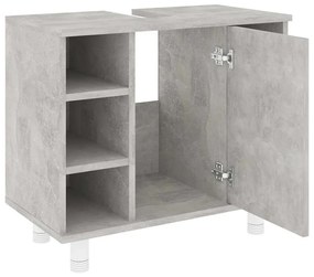 Betonszürke szerelt fa fürdőszobaszekrény 60 x 32 x 53,5 cm