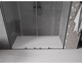 Mexen Velar Duo, tolózuhanyajtó nyitáshoz 180 cm, 8 mm átlátszó üveg, polírozott grafit, 871-180-000-02-95