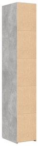 betonszürke szerelt fa magasszekrény 30 x 42,5 x 185 cm