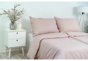 Stanex Krep lepedőhuzat Rózsaszín pöttyös, 140 x 220 cm, 70 x 90 cm