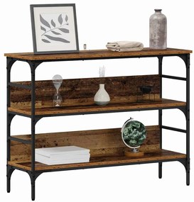 Konzolasztal polcokkal Régi fa 100 x 32 x 75 cm Faanyag