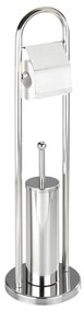WENKO 16993100 - VASTO WC-készlet 22x81 cm rozsdamentes acél/ezüstszínű