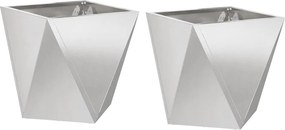 vidaXL Növénytartó 2 pcs Ezüst 30 x 30 x 30 cm Rozsdamentes acél