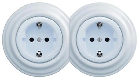 Kliklap - Dupla retro fali aljzat kerettel SCHUKO 230V kék