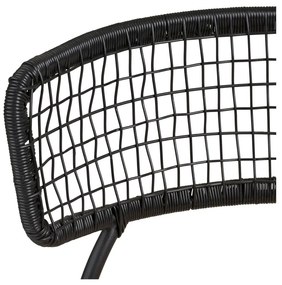 Nashville étkezőszék, teakfa, fekete kötél, fekete