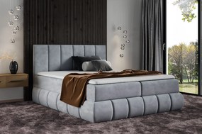 VENY divatos kárpitozott ágy 180x200 - szürke + INGYENES topper