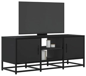 fekete szerelt fa és fém TV-szekrény 100x35x41 cm