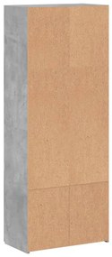 betonszürke szerelt fa irattartó szekrény 60 x 32 x 153 cm
