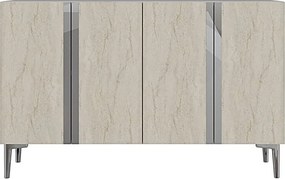 Anka 120 - White, Travertine, Silver