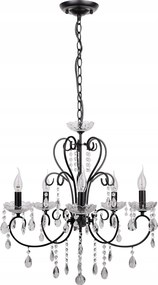 Fekete csillár kristályokkal 5x40W E14 Aurora 35-73730 Candellux