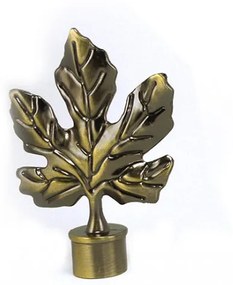 Tölgy levél antik arany fém karnis végzáró elem