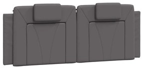 szürke műbőr fejtámla párna 120 cm