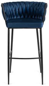 Elegáns Bárszék Sötétkék Bársony Kárpittal. FLORES