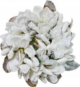 Hópelyhes Karácsonyi Koszorú Magnóliákkal, Ajtódísz, 32 cm