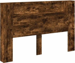 vidaXL LED-es Fejtámla Szekrény Füstölt Tölgy 160 x 16,5 x 103,5 cm