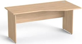 Íróasztal, íves, jobbos, laplábbal, 160x80 cm, MAYAH Freedom SV-23, tölgy (IBXA23T)