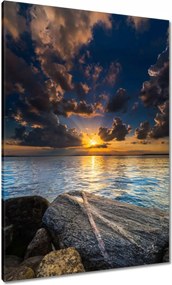 Vászonkép 70x100 Sziklák Tenger Naplemente