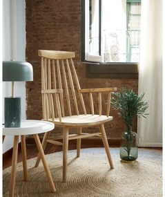 Bruk fehér tárolóasztal fa lábakkal - Kave Home