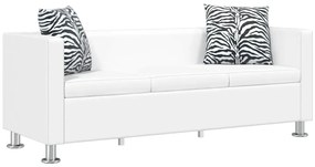 vidaXL fehér 3-személyes műbőr kanapé