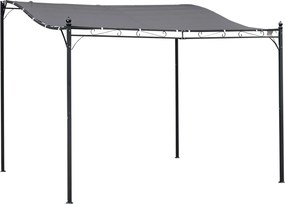 Outsunny Pergola Kert Pavilon Napernyő Fedelet A Fém Szürke 297x297cm | Aosom