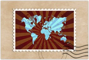 Poszterek 120x80 Kék világtérkép