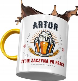 Sárga Bögre Artúr Férj Kolléga Ajándék Nyomtatott Fotóval