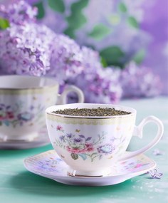 Virág mintás fehér porcelán csésze két személyes készlet Veroni Joana