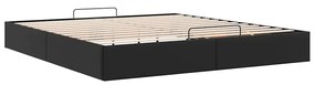 Ottomán ágykeret matrac nélkül fekete 180x200 cm műbőr