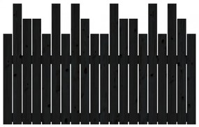 fekete tömör fenyőfa fali fejtámla 127,5 x 3 x 80 cm