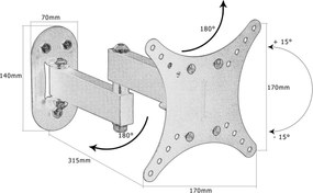 MOUNTY Fali tartó LCD TV-re 30"