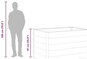 szürke WPC kerti magaságyás 150 x 100 x 91 cm