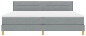 Box Spring Ágy Matraccal Világosszürke 200x200 cm Textil