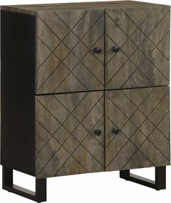 vidaXL Sideboard Fekete 60x33x75 cm tömörfa Mango