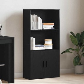 Könyvespolc fekete tölgy 60x24x120 cm gépesített fa