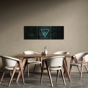 Kép - Neon háromszög a dzsungelben (órával) (90x30 cm)