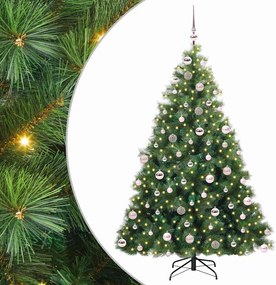 vidaXL Mű karácsonyfa 300 LED-del állvánnyal Zöld 180 cm PE és PVC