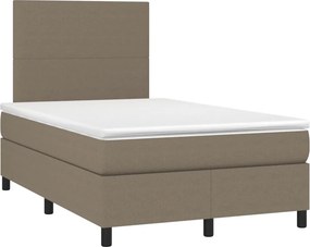 vidaXL tópszínű szövet rugós ágy matraccal 120 x 190 cm