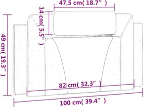 fekete műbőr fejtámla párna Viana 100 cm