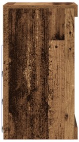 Oldal szekrény LED világítással, régi fa, 41x37x67 cm