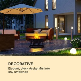 Blumfeldt Pentos, 2 az 1-ben tűzrakóhely és grill, Ø 73 cm, szikrák elleni védelem, Ø 60 cm grill, fekete