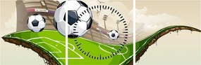 Kép - futballpálya (órával) (90x30 cm)