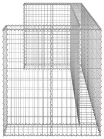 horganyzott acél gabionfal szemeteskukákhoz 254 x 100 x 110 cm