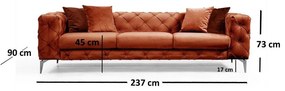 3 személyes kanapé Como - Narancssárga