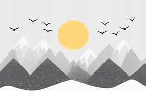 Fotótapéta Flizelina Gyerekek Tájkép Hegyek Hó Tél Madarak 104x70,5 ragasztó