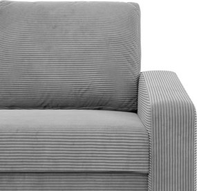 Zeus kanapéágy, kordbársony, hab töltet, döntött kartámasz, szürke