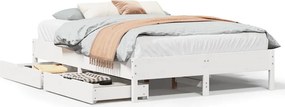 vidaXL fehér tömör fenyőfa ágy matrac nélkül 120 x 200 cm